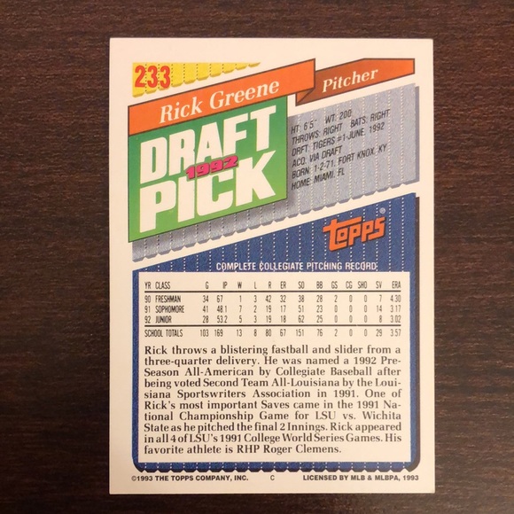 Vintage Topps MLB 1992 Draft Pick Baseball Card Bundle - Picture 4 of 6
